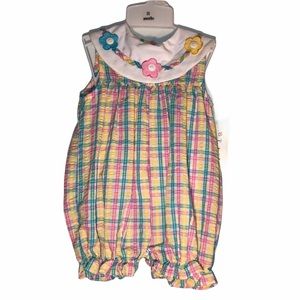 B.T Kids one piece checkered outfit size 18 months